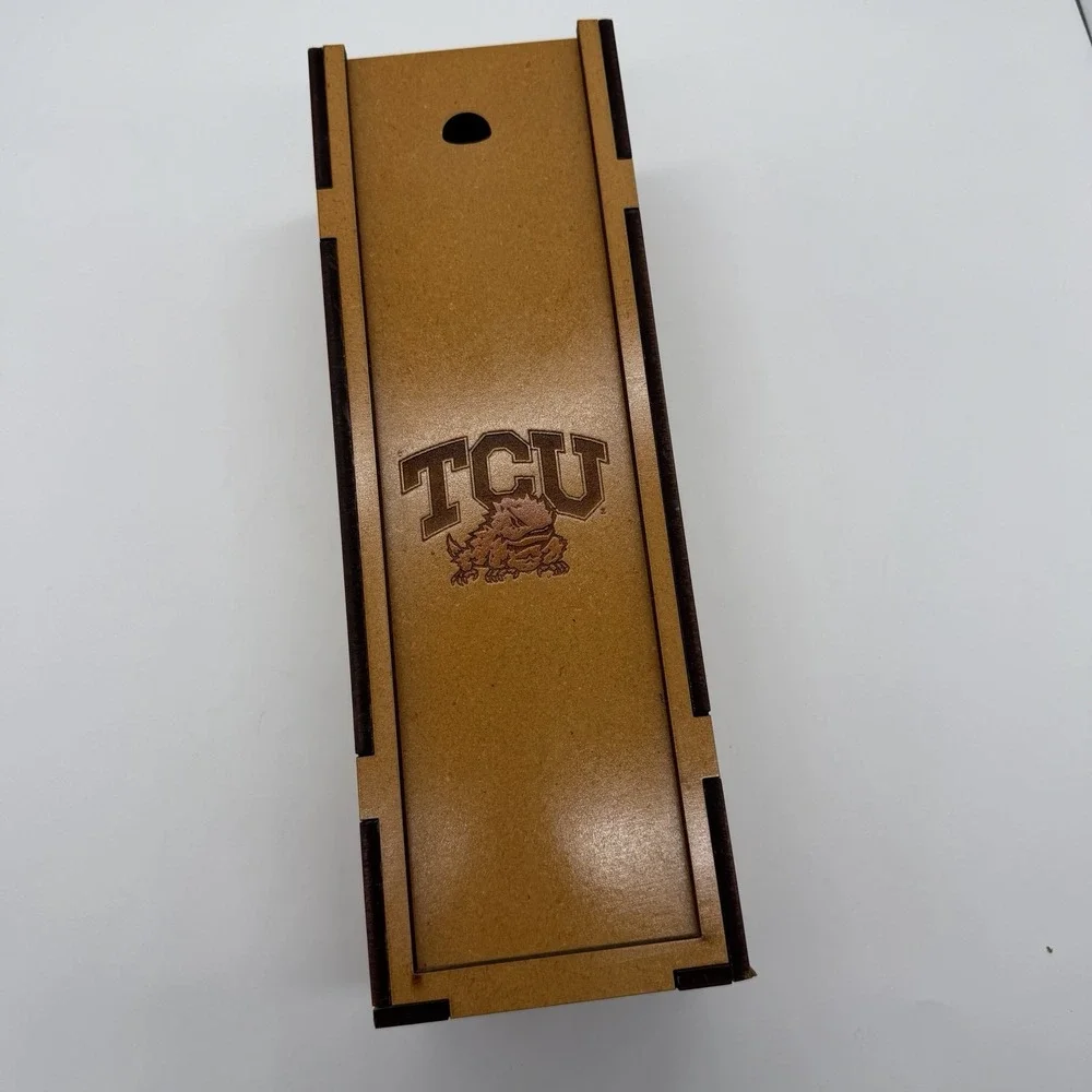 TCU Horned Frogs Cedar Wooden Sliding Lid Keepsake Storage Box Cedar Valley